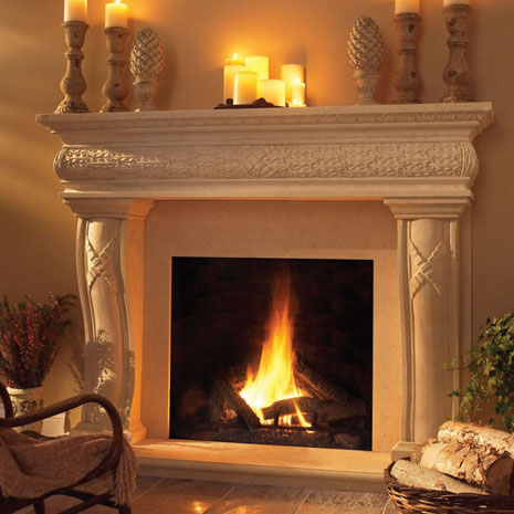 1127.577 Cast stone fireplace mantel