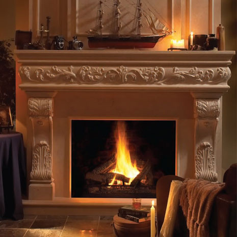 1136.548 Cast stone fireplace mantel