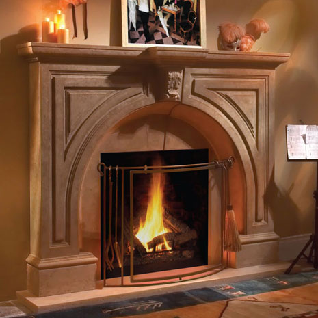 ATLANTA Cast stone fireplace mantel