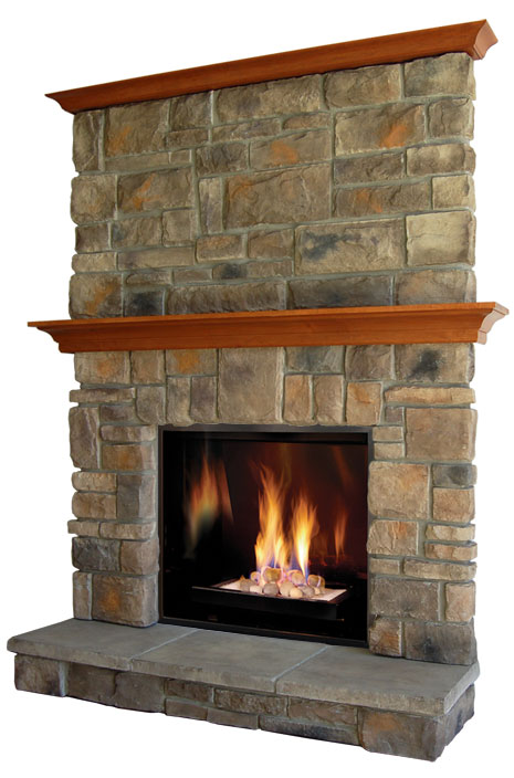 Elk-Ridge Cast stone fireplace mantel
