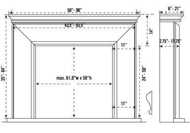 1115.11.101 stone fireplace mantel spec sheet