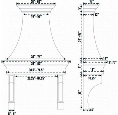 Spec sheet KH.2012 stone range hood